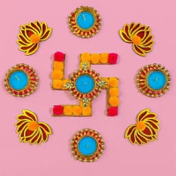 Elegant Rangoli Mats with Designer Diyas 1
