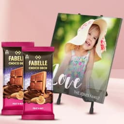 Amazing Personalized Photo Tile with ITC Fabelle Twin Chocolates 1