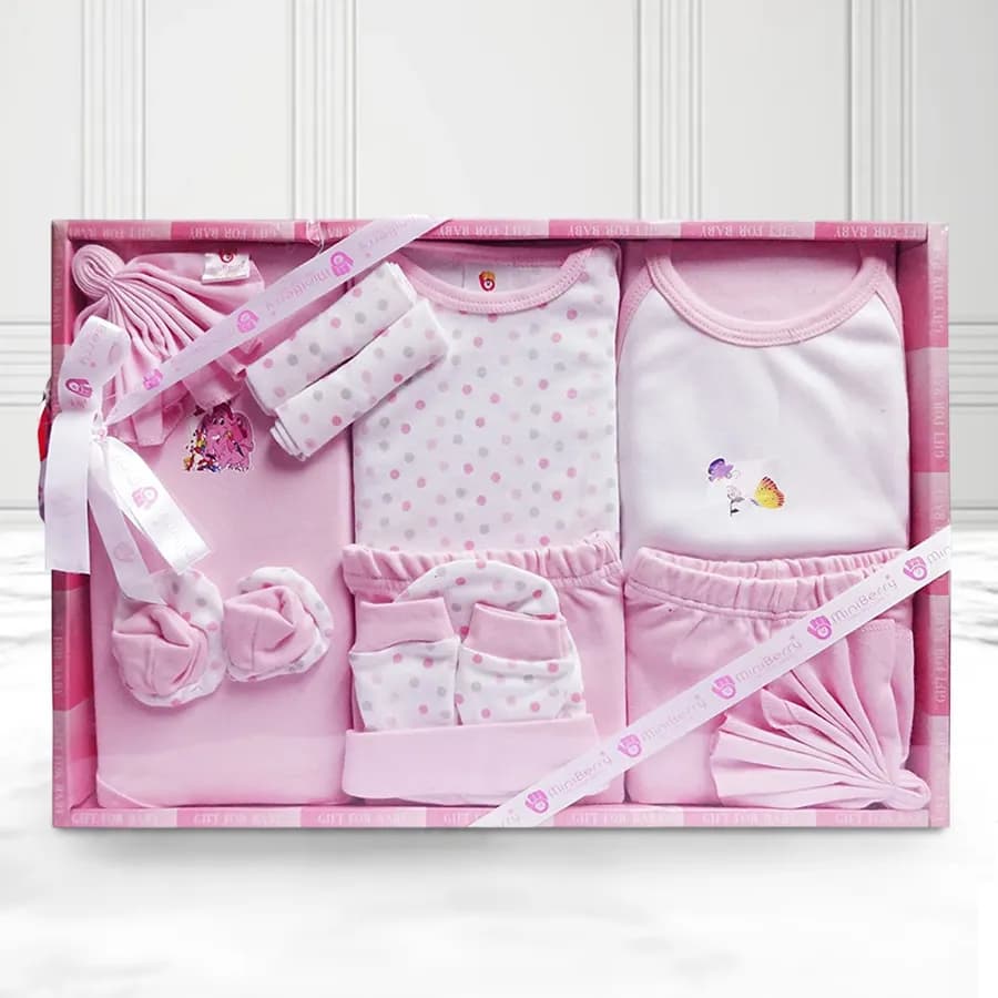 Exclusive Gift Set of Cotton Clothes for New Born Girl
