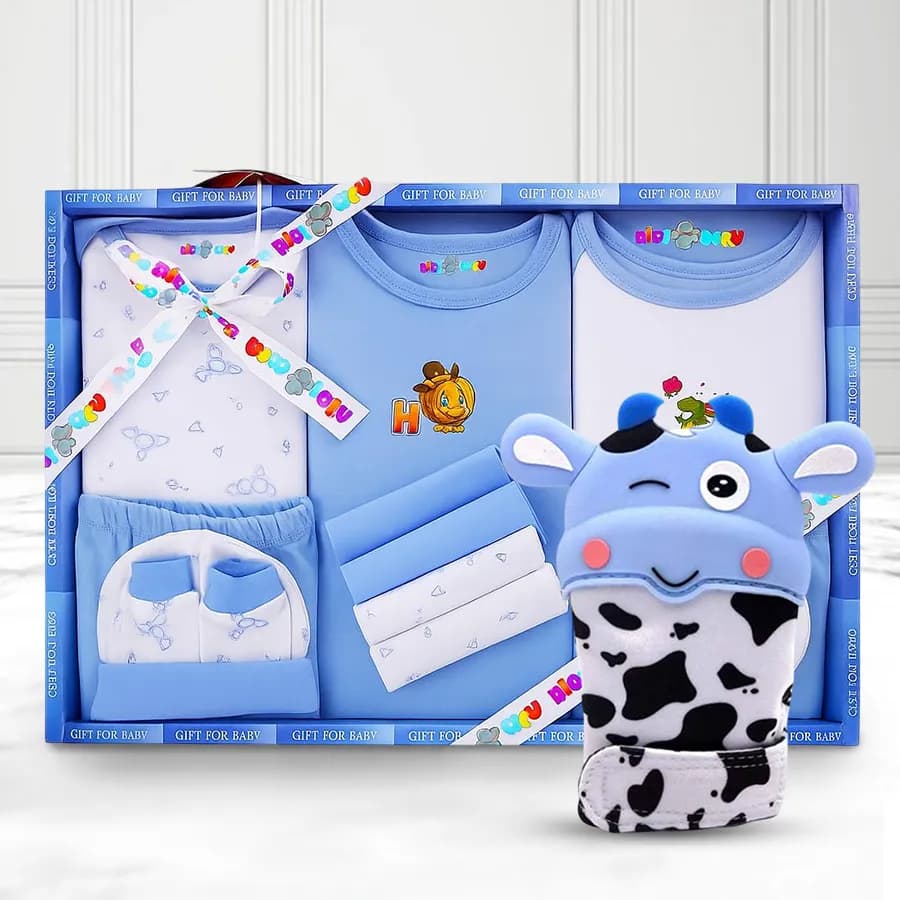 Exclusive Wishkey Silicone Teething Mitten N Cotton Clothes Set