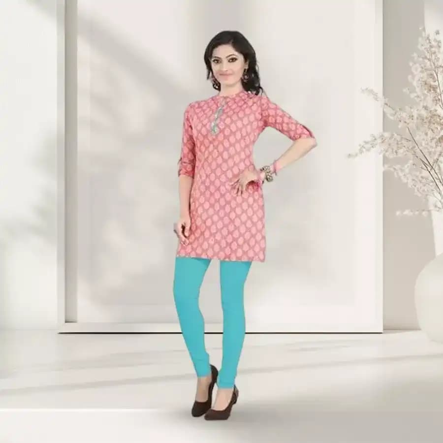 Amazing Pink Coloured Cambric Cotton Printed Kurti