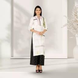 Band Collar Casual W Printed Kurti 1