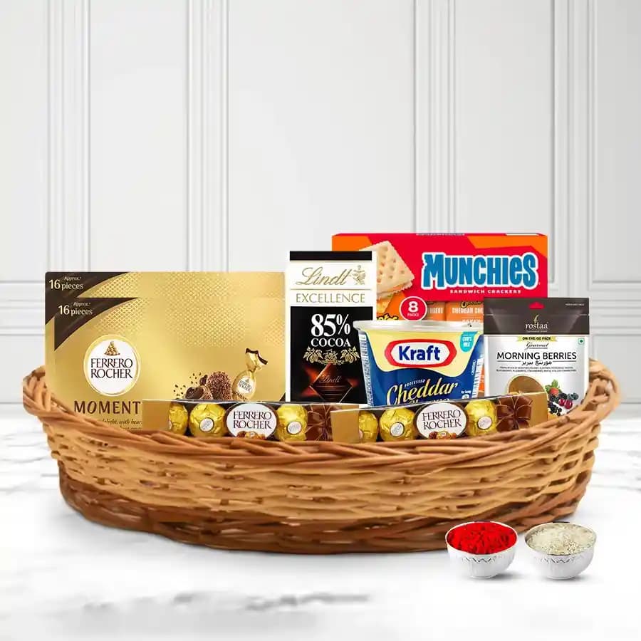 Tasty Rocher n Gourmet Assortments Gift Hamper with Roli Teeka
