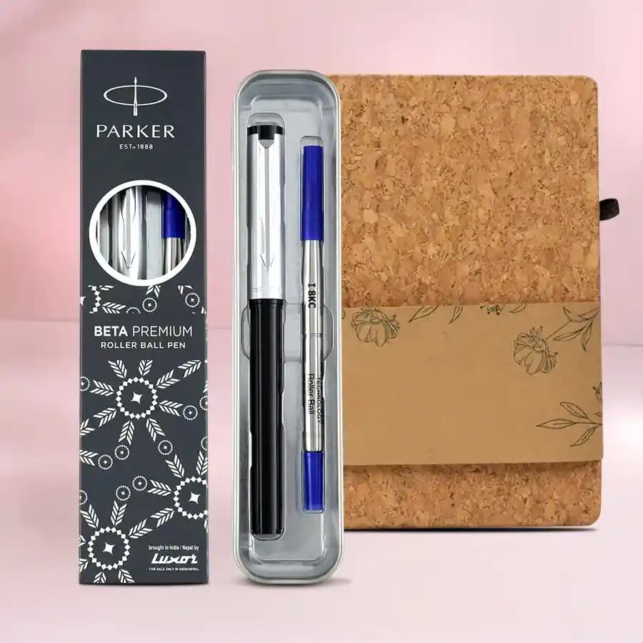 Elegant Writing Set: Parker Pen & Eco Diary