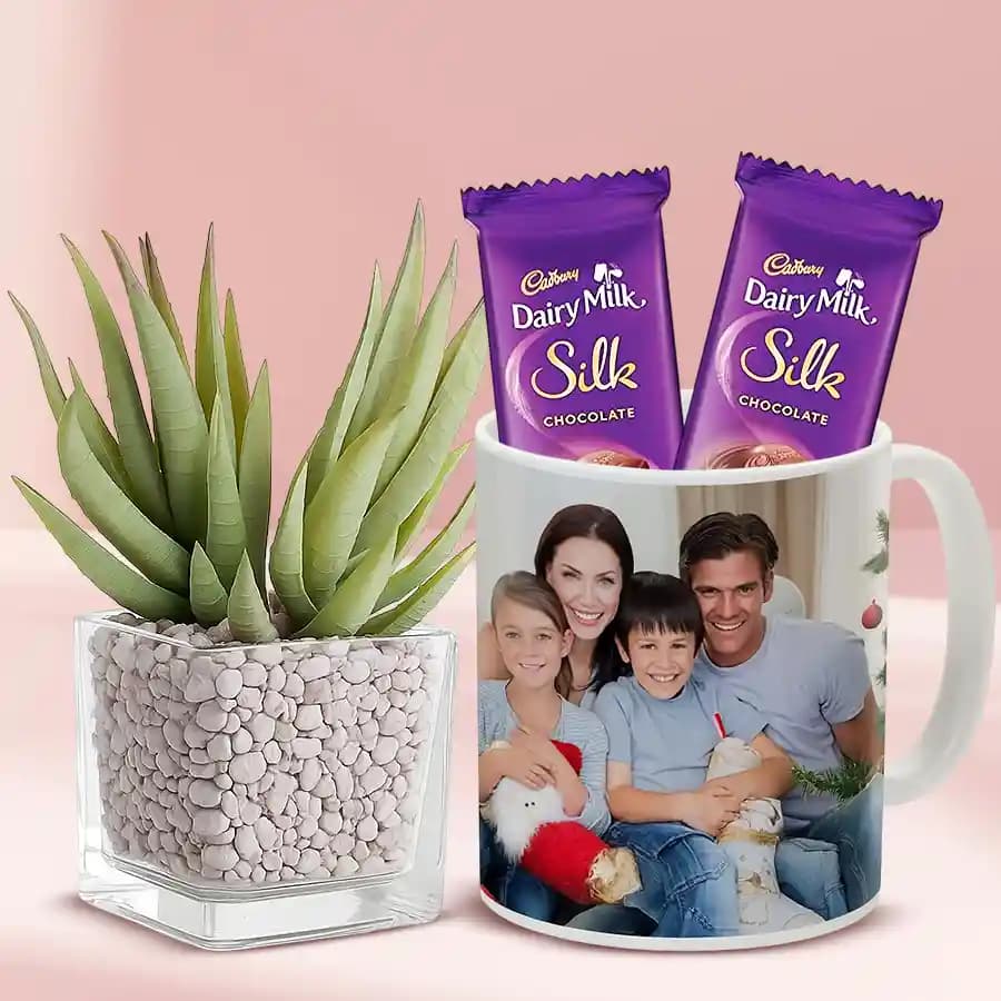 Joyful Aloe Vera Gift Set with Custom Mug
