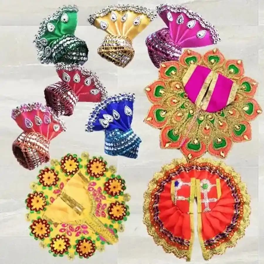 Vibrant Poshak & Pagdi Ensemble for Laddu Gopal