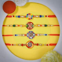 Premium Kundan Rakhi Set of 4 1