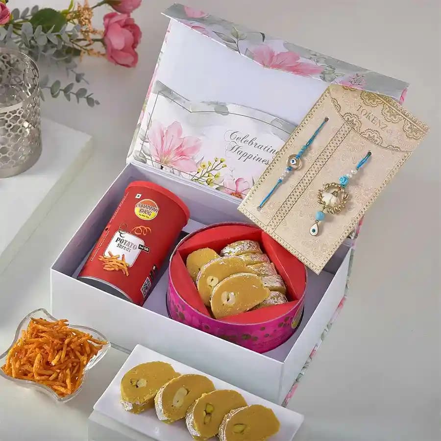 Amazing Couple Rakhi n Treats Hamper