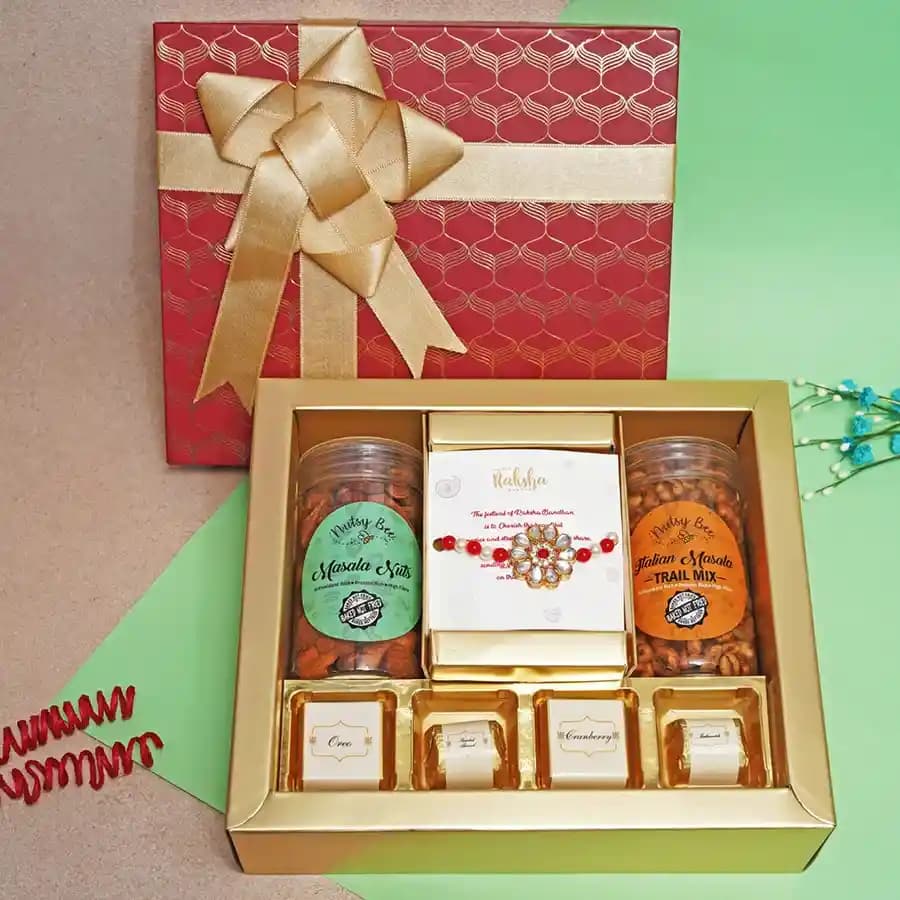 Festive Rakhi Nut N Chocolate Combo