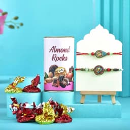 Premium Rakhi Duo with Almond Choco Treats 1