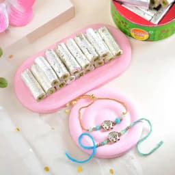 Traditional Rakhi N Pista Roll Combo 1