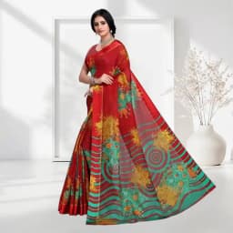 Gorgeous Desi Style Suredeal Georgette Printed Saree 1