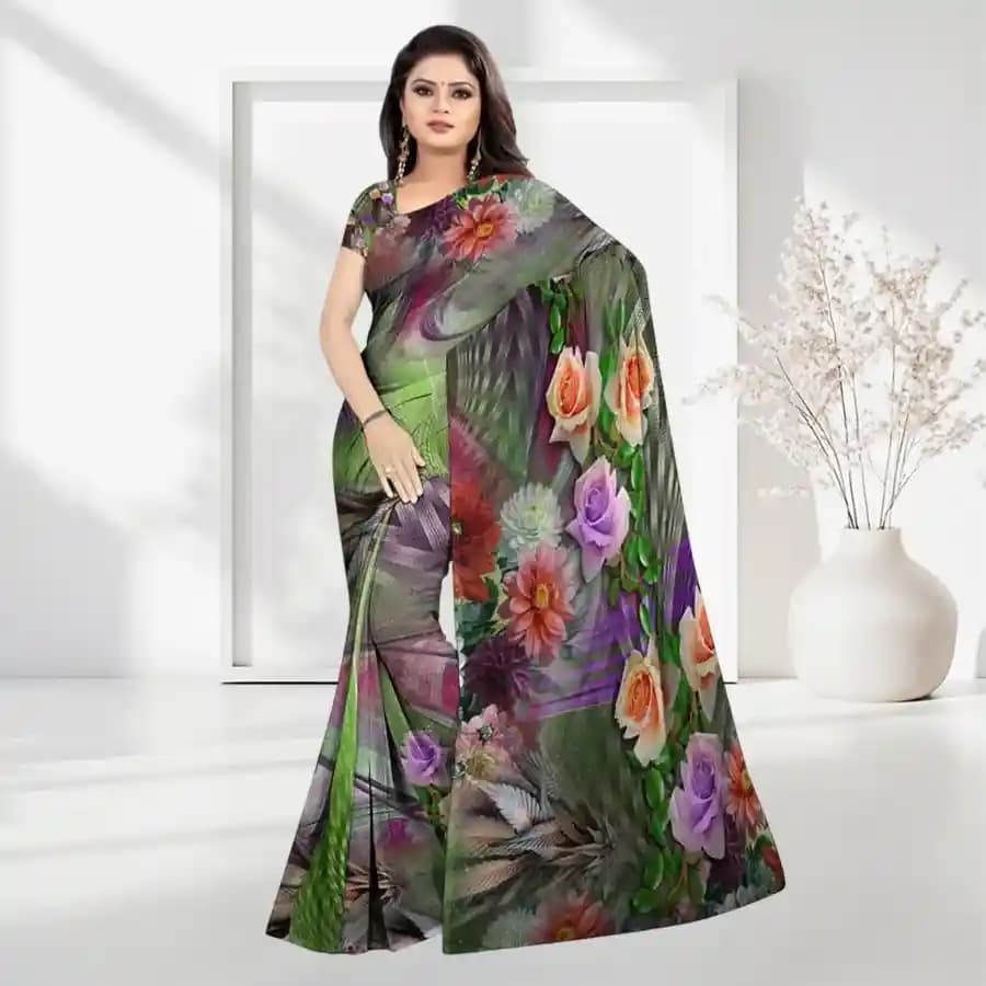 Glamorous Georgette Printed Suredeal Saree