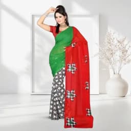Resplendent Faux Gorgette Printed Saree 1