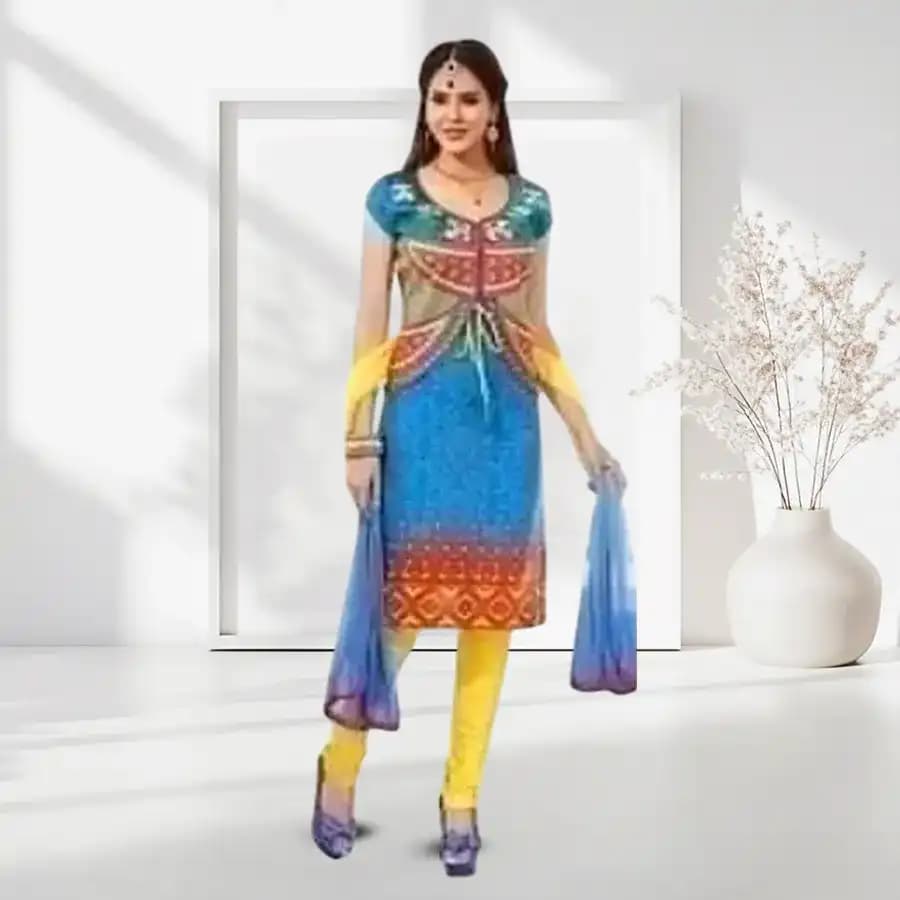 Wonderful Multicoloured Pure Cotton Salwar Suit