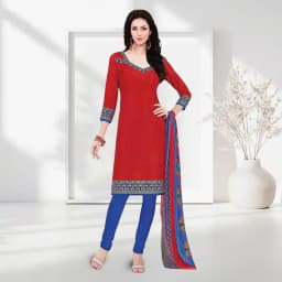 Suave Desi Style Welcome Cotton N Chiffon Printed Salwar Suit 1