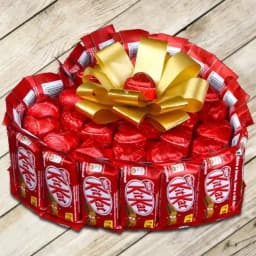 Heart Shape Arrangement of Kitkat with Handmade Chocolates 1