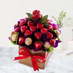 Remarkable Rocher n Hearty Chocolates Arrangement 1