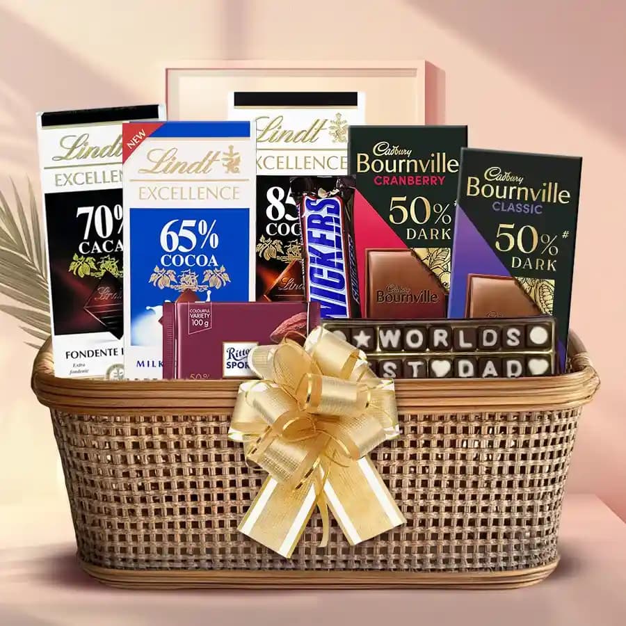 Marvellous Gift Basket of Dark Chocolates for DAD