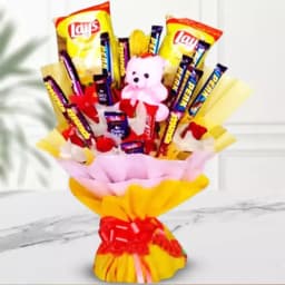 Marvelous Bouquet of Chocolates Chips N Teddy 1
