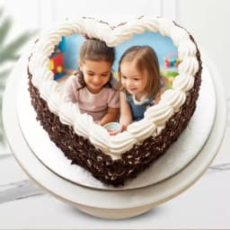 Remarkable Heart Shape Black Forest Photo Cake 1