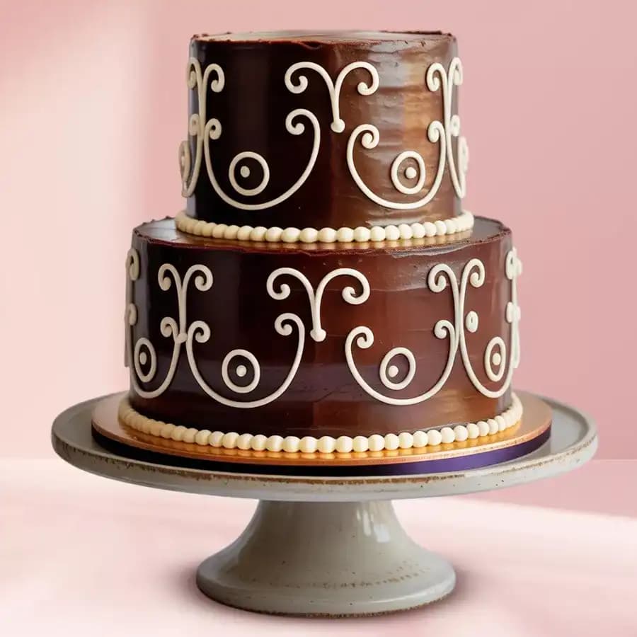Fresh-Baked 2 Tier Eggless Chocolate Flavor Cake