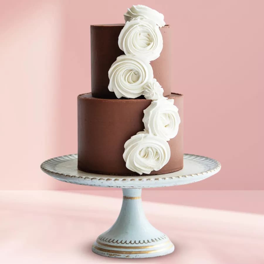 Tasty Chocolate Flavor 2 Tier Cake