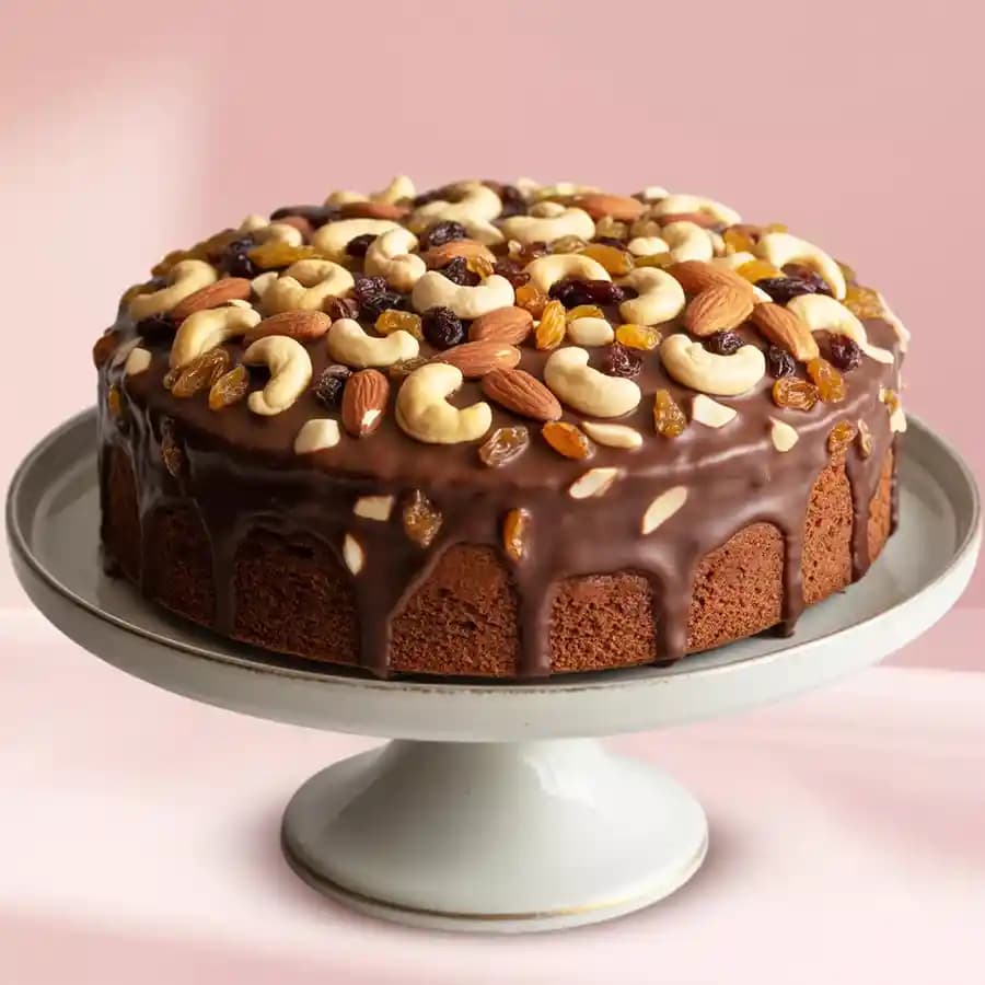Enjoyable Chocolate Fruit N Nut Cake