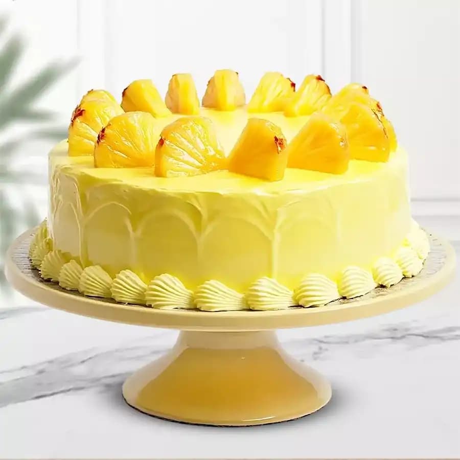 Delicious Eggless Pineapple Cake