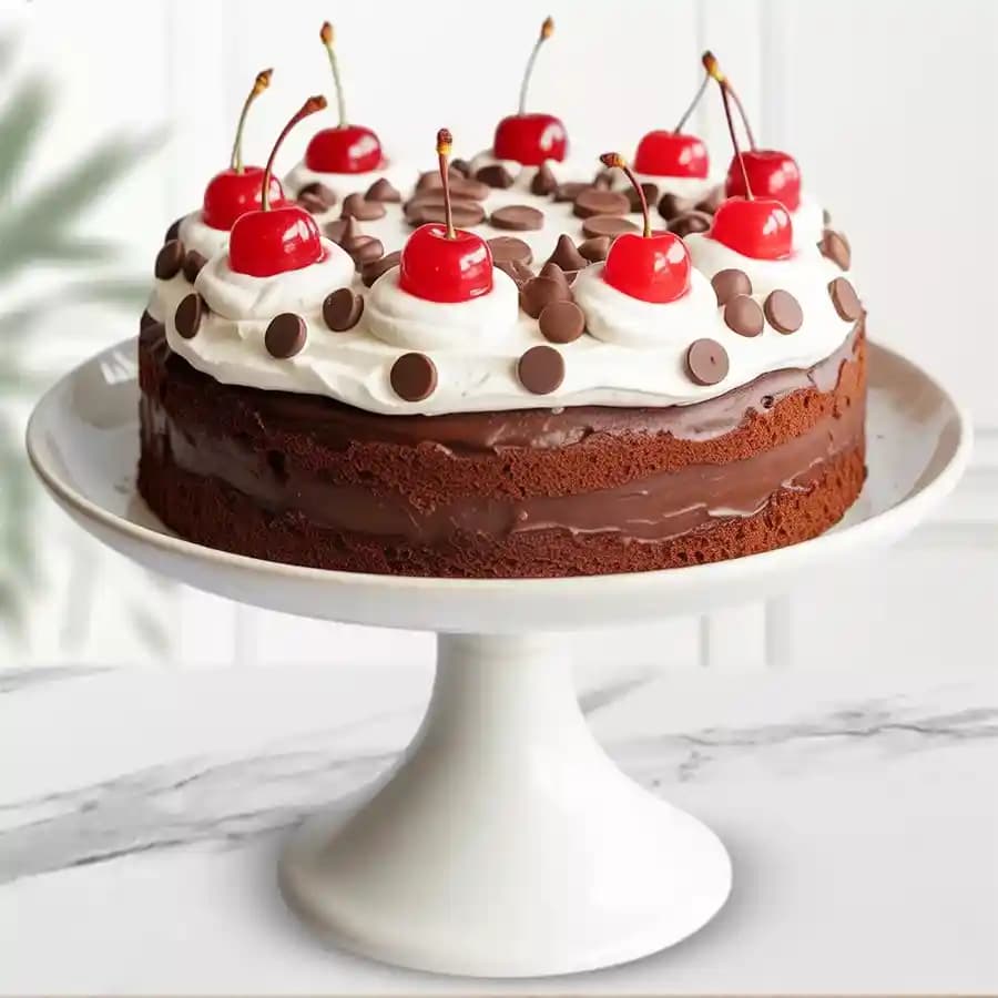 Fresh-Baked Treat of Eggless Chocolate Cherry Cake