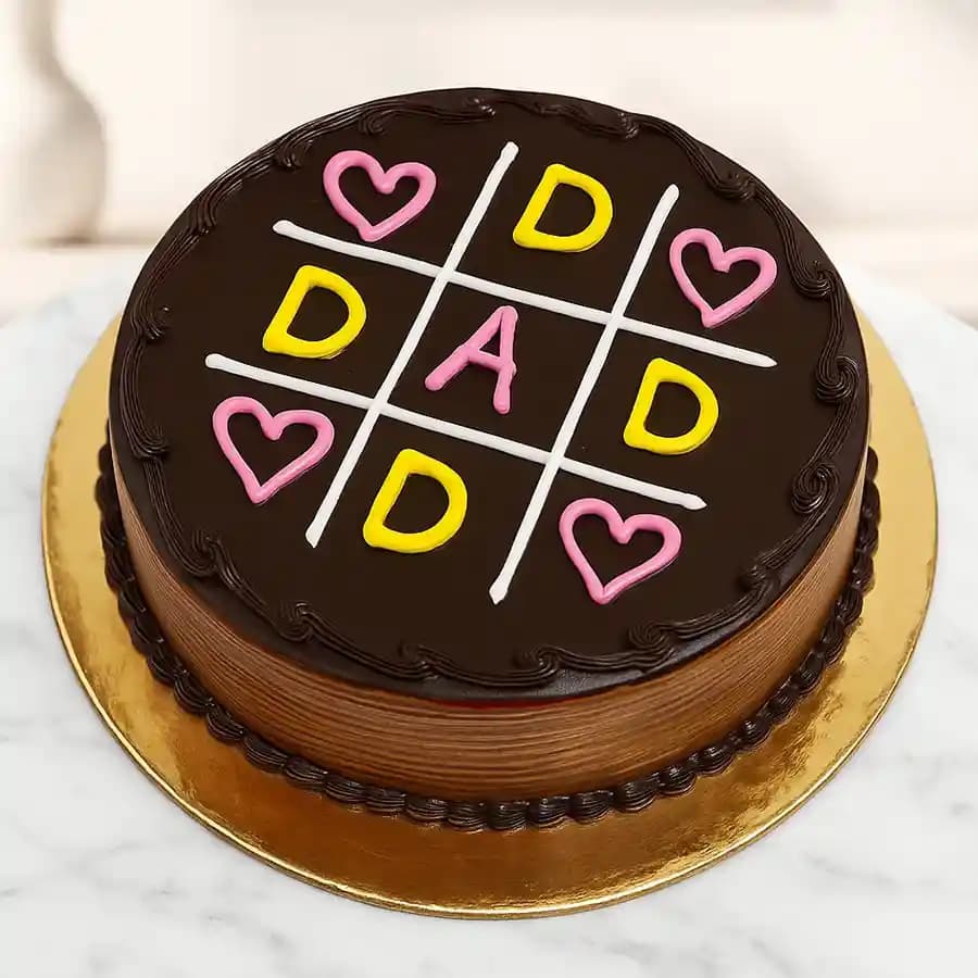 Yummy Eggless Tic Tac Toe Theme Cake for Dad