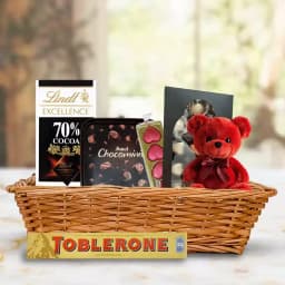 Wonderful Chocolate Gift Basket with Teddy 1