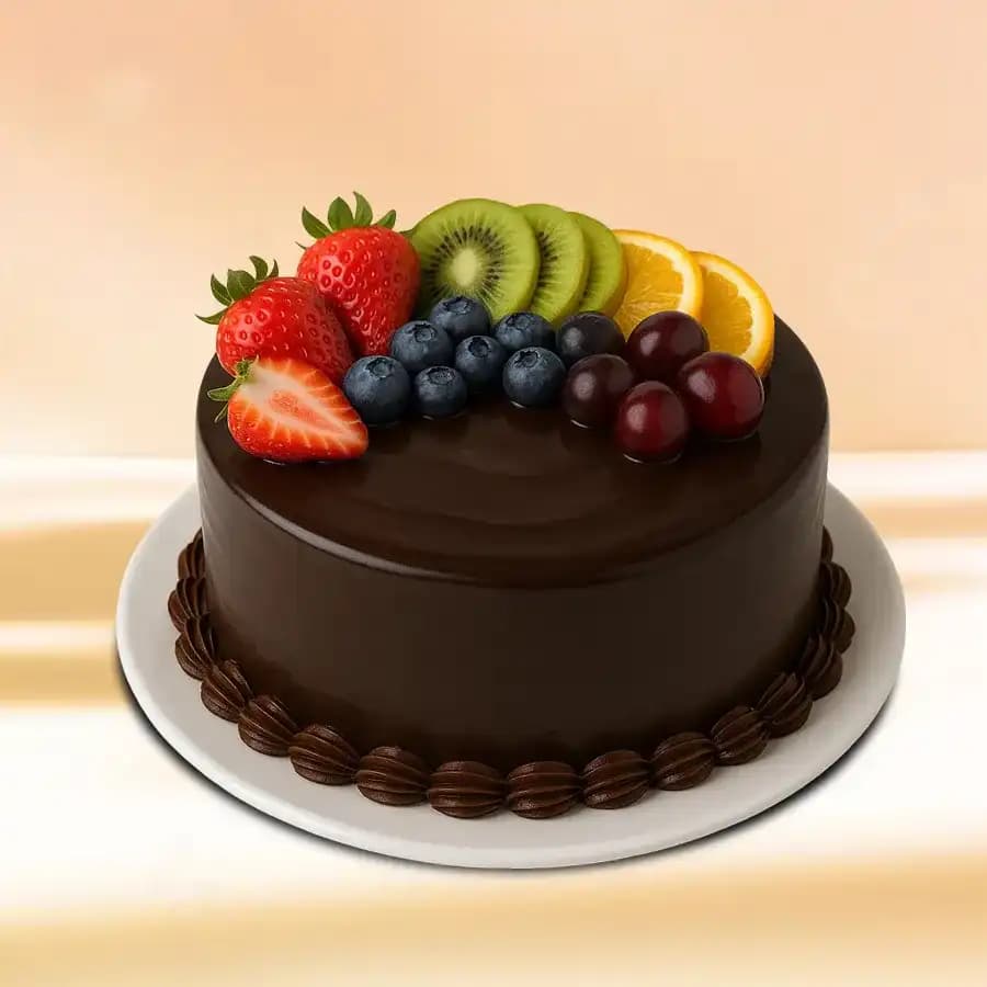 Decadent Chocolate Fruit Bliss Cake