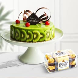 Yummy Kiwi Cake with Ferrero Rocher Chocolate Box 1