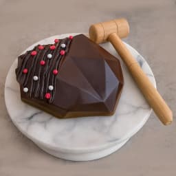 Designer Heart Shape Chocolate Piñata Cake with Hammer 1