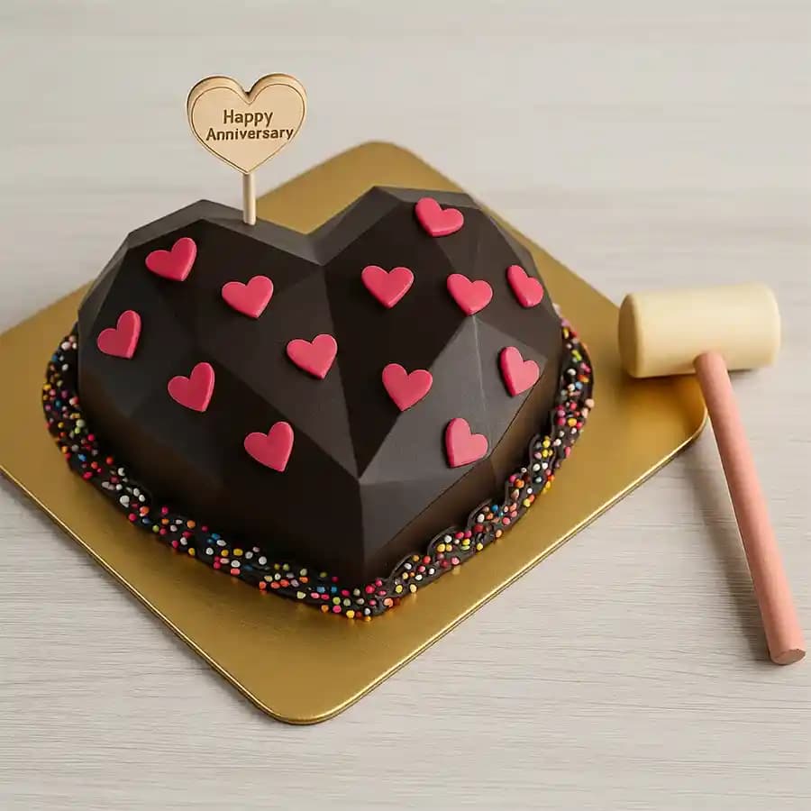Chocolate Gem Smash Cake Surprise