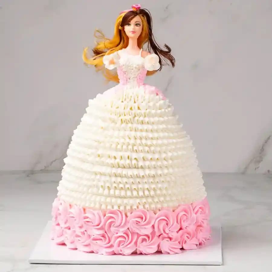 Piquant Kids Special White Forest Barbie Cake