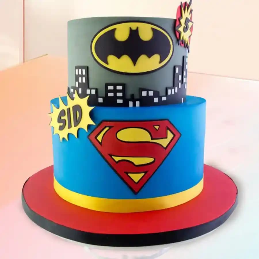 Amazing Two Tier Super Hero Cake for Kids