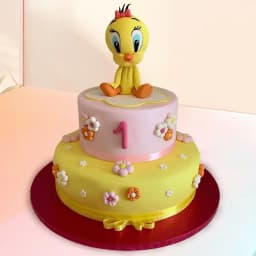 Irresistible 2 Tier Tweety Cake for Kids Party 1