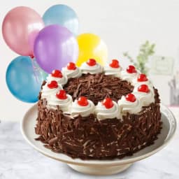 Special Burst of Black Forest Cake with Balloons 1