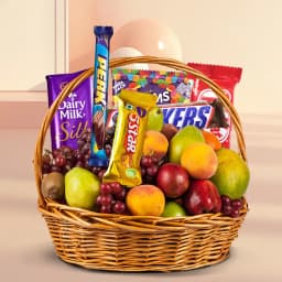 Tasty Assorted Chocolates Gift Hamper with Mixed Fruits 1