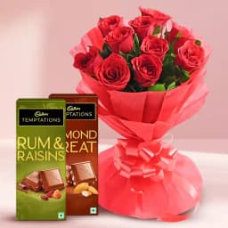 Wonderful Bouquet of Red Roses with Chocolates 1