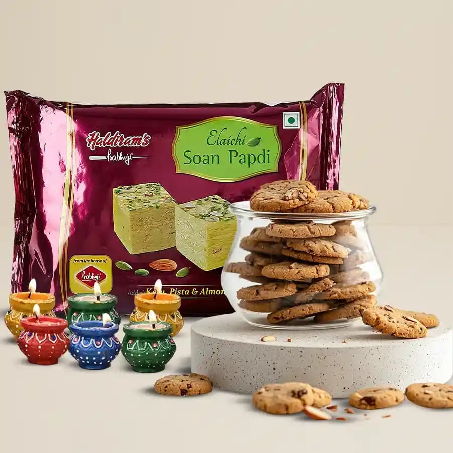 Assorted Cookies Haldirams Soan Papdi N Diyas