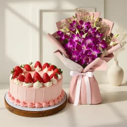 Amazing Cakes n Orchids Combo for Anniversary 1