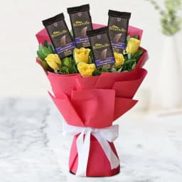 Ravishing Bouquet of Yellow Roses n Cadbury Bournville 1