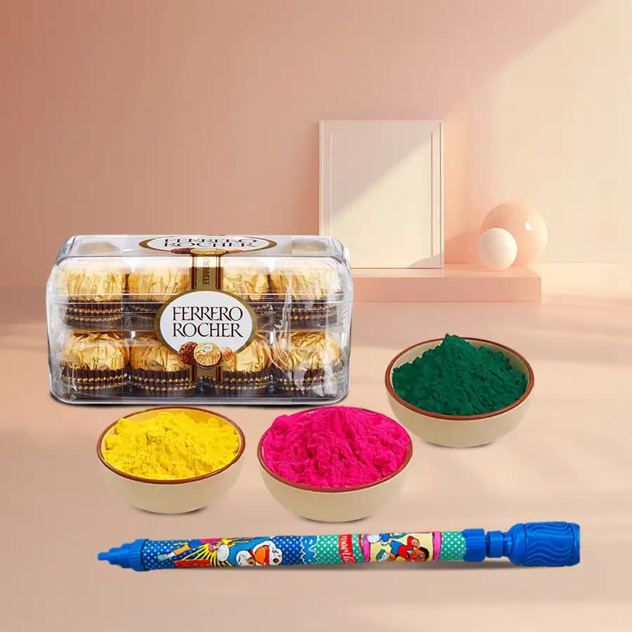 Delicious Ferrero Rocher Herbal Gulal n Free Water Gun