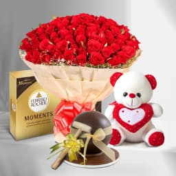 Special Dutch Roses Bouquet Love Ball Pinata Cake Ferrero Moments n Teddy 1