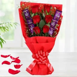 Radiance of Red Roses n Cadbury Chocolate Bouquet 1