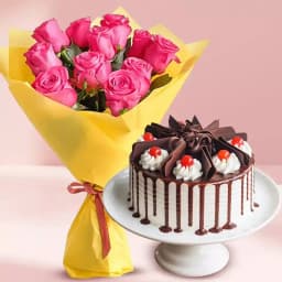 Romantic Delight: Roses & Decadent Cake 1