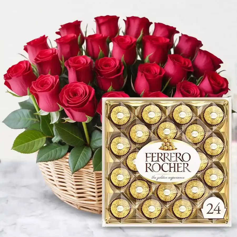 Romantic Roses and Gourmet Chocolate Collection